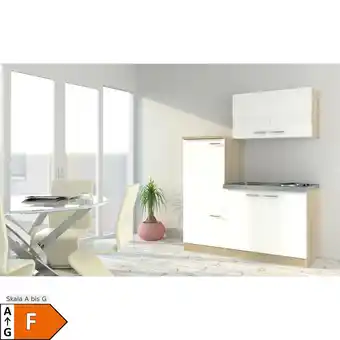 Netto Marken-Discount Respekta Economy Küchenzeile KB160ESW 160 cm, Weiß mit Pantryauflage Angebot