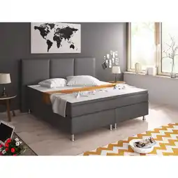 Netto Marken-Discount Inter Handels Boxspringbett Oslo mit Bettkasten 180x200 cm Kunstleder anthrazit Angebot
