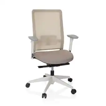 Netto Marken-Discount hjh OFFICE Profi Bürostuhl PURE WHITE Stoff/Netzstoff mit Armlehnen (höhenverstellbar) Angebot