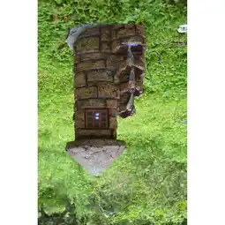 Netto Marken-Discount Brunnen Holz Stein Optik Wasserspiel Springbrunnen Kaskaden Dekobrunnen Garten Angebot