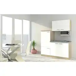 Netto Marken-Discount Respekta Economy Küchenzeile KB160ESWMI 160 cm, Weiß mit Mikrowelle Angebot