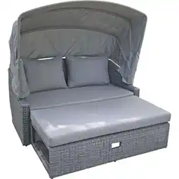 Netto Marken-Discount Garten Lounge Sonneninsel Sofa Funktion Sitzgruppe Sitzecke Polyrattan grau Angebot