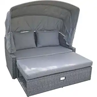 Netto Marken-Discount Garten Lounge Sonneninsel Sofa Funktion Sitzgruppe Sitzecke Polyrattan grau Angebot