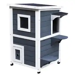 Netto Marken-Discount PawHut Katzenhaus Tannenholz, Asphalt Angebot