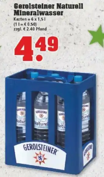 trinkgut Gerelstelner Naturell Mineralwasser Kasten = 6 x 1.5 L Angebot