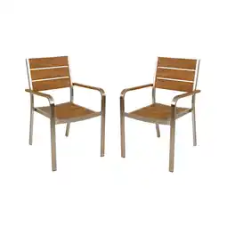 Netto Marken-Discount 4x Holz Alu Stapelstuhl Gartenstuhl Gartensessel Stuhl Stapelsessel stapelbar Angebot