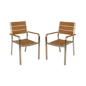 Netto Marken-Discount 4x Holz Alu Stapelstuhl Gartenstuhl Gartensessel Stuhl Stapelsessel stapelbar Angebot