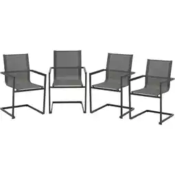 Netto Marken-Discount 4x Alu Gartensessel Freischwinger Gartenstuhl Metall Campingstuhl Hochlehner Set Angebot
