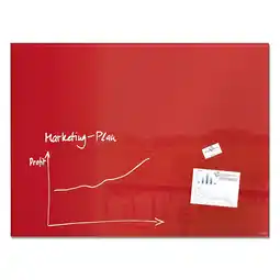 Netto Marken-Discount SIGEL GL212 Glas Whiteboard Artverum rot 120x90 cm Magnetboard Magnettafel Angebot