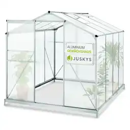 Netto Marken-Discount Juskys Aluminium Gewächshaus mit Fundament für Garten 4,75 qm 190 × 253 cm Angebot
