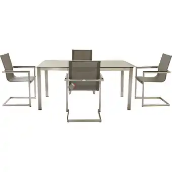 Netto Marken-Discount 5tlg Tischgruppe Gartenmöbel Gartentisch Stuhl Garten Freischwinger Sessel Tisch Angebot