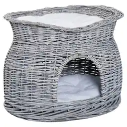 Netto Marken-Discount PawHut Katzenhaus Weide, Kurzplüsch, PP Baumwolle Angebot