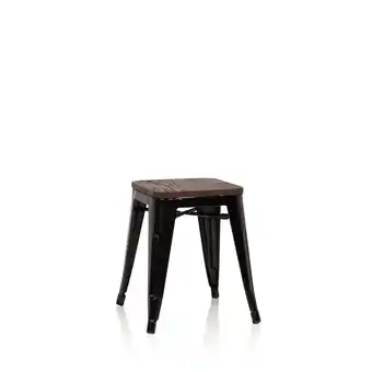 Netto Marken-Discount hjh OFFICE Bistrohocker VANTAGGIO W Stahl / Ulmenholz ohne Armlehnen Angebot
