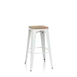 Netto Marken-Discount hjh OFFICE Barhocker VANTAGGIO HIGH W Stahl / Ulmenholz ohne Armlehnen Angebot