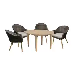 Netto Marken-Discount 5tlg. Polyrattan Tischgruppe Garten Sitzgruppe Lounge Set Möbel Sitzgarnitur Angebot