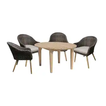 Netto Marken-Discount 5tlg. Polyrattan Tischgruppe Garten Sitzgruppe Lounge Set Möbel Sitzgarnitur Angebot