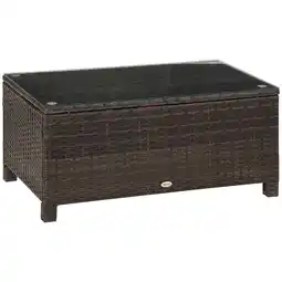 Netto Marken-Discount Outsunny Beistelltisch Metall, PE-Rattan, Gehärtetes Glas Angebot