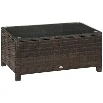 Netto Marken-Discount Outsunny Beistelltisch Metall, PE-Rattan, Gehärtetes Glas Angebot
