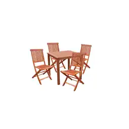 Netto Marken-Discount 3tlg. Holz Tischgruppe Gartenmöbel Gartentisch Stuhl Garten Hochlehner Tisch Angebot
