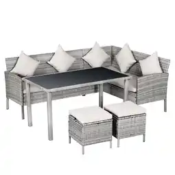 Netto Marken-Discount Outsunny Gartenmöbel-Set PE-Rattan, Metall, Polyester, Gehärtetes Glas Angebot