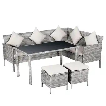 Netto Marken-Discount Outsunny Gartenmöbel-Set PE-Rattan, Metall, Polyester, Gehärtetes Glas Angebot