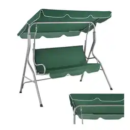 Netto Marken-Discount Juskys Hollywoodschaukel 3-Sitzer mit Dach & Sitzauflage – Gartenschaukel 200 kg belastbar - Grün Angebot
