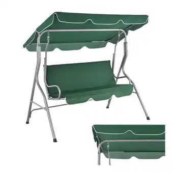 Netto Marken-Discount Juskys Hollywoodschaukel 3-Sitzer mit Dach & Sitzauflage – Gartenschaukel 200 kg belastbar - Grün Angebot