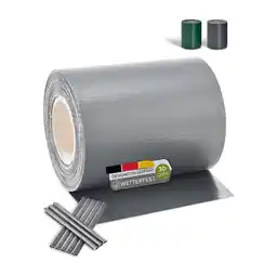 Netto Marken-Discount Juskys PVC Sichtschutzstreifen Doppelstabmatten Zaun - 35m x 19 cm hellgrau Zaunfolie Sichtschutz Angebot