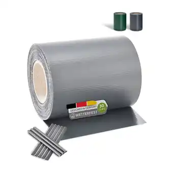 Netto Marken-Discount Juskys PVC Sichtschutzstreifen Doppelstabmatten Zaun - 35m x 19 cm hellgrau Zaunfolie Sichtschutz Angebot