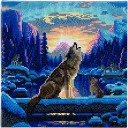 Netto Marken-Discount Crystal Art Leinwand Heulende Wölfe 30x30 cm Angebot