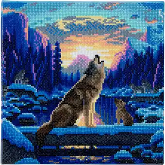 Netto Marken-Discount Crystal Art Leinwand Heulende Wölfe 30x30 cm Angebot
