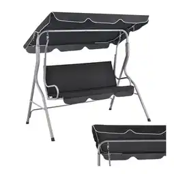 Netto Marken-Discount Juskys Hollywoodschaukel 3-Sitzer mit Dach & Sitzauflage – Gartenschaukel 200 kg belastbar - Grau Angebot