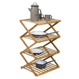 Netto Marken-Discount BO-CAMP Camping Regal Fitzroy - Faltschrank Faltregal Möbel Bambus Holz faltbar Angebot
