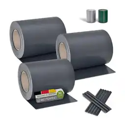 Netto Marken-Discount Juskys PVC Sichtschutzstreifen Doppelstabmatten Zaun 3er Set á 35m x 19cm - Zaunfolie – anthrazit Angebot