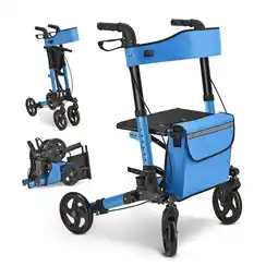 Netto Marken-Discount Juskys Rollator Vital faltbar, leicht & höhenverstellbar aus Aluminium bis 130 kg mit Sitz Petrol Angebot
