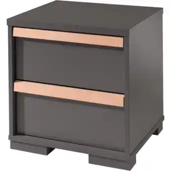 Netto Marken-Discount Vipack LONDON - Nachtkonsole mit 2 Schubladen, Anthrazit Dekor, Absatz Buche natur massiv Angebot