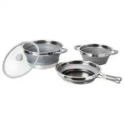 Netto Marken-Discount BRUNNER Koch Set Volcano Camping Küche Topf Pfanne Geschirr Stapelbar Silikon Angebot