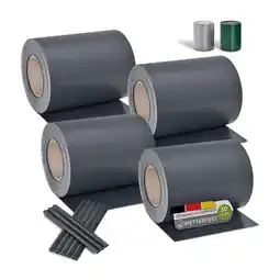 Netto Marken-Discount Juskys PVC Sichtschutzstreifen Doppelstabmatten Zaun 4er Set á 35m x 19cm - Zaunfolie – anthrazit Angebot