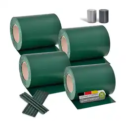 Netto Marken-Discount Juskys PVC Sichtschutzstreifen Doppelstabmatten Zaun 4er Set á 35m x 19cm - Zaunfolie – grün Angebot