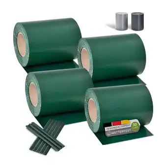 Netto Marken-Discount Juskys PVC Sichtschutzstreifen Doppelstabmatten Zaun 4er Set á 35m x 19cm - Zaunfolie – grün Angebot