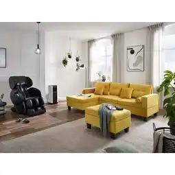 Netto Marken-Discount HOME DELUXE Sofa ROM mit Hocker - versch. Farben - Gelb Angebot