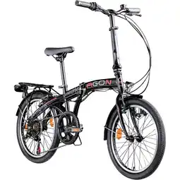 Netto Marken-Discount Agon Parklane Klapprad für Damen und Herren 150 - 185 cm 6 Gang Fahrrad Faltrad StVZO schwarz/rot Angebot