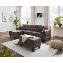 Netto Marken-Discount HOME DELUXE Sofa ROM mit Hocker - versch. Farben - Braun Angebot