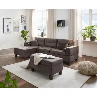 Netto Marken-Discount HOME DELUXE Sofa ROM mit Hocker - versch. Farben - Braun Angebot