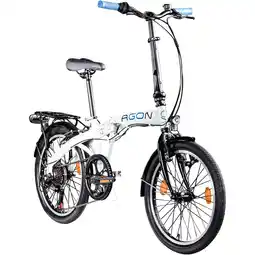 Netto Marken-Discount Agon Parklane Klapprad für Damen und Herren 150 - 185 cm 6 Gang Fahrrad Faltrad StVZO weiß/blau Angebot