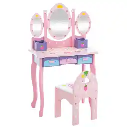 Netto Marken-Discount CLP Kinder Schminktisch Emilia I Frisiertisch mit Hocker I Schminkkommode mit Spiegel Angebot