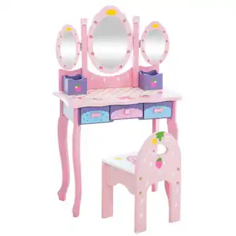 Netto Marken-Discount CLP Kinder Schminktisch Emilia I Frisiertisch mit Hocker I Schminkkommode mit Spiegel Angebot