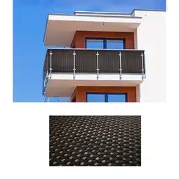 Netto Marken-Discount Polyrattan PVC Sichtschutzmatte 300x100 Balkon Sichtschutz Zaun Windschutz braun Angebot