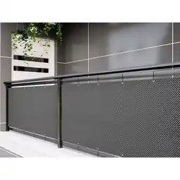 Netto Marken-Discount Polyrattan PVC Sichtschutzmatte 300x100 Balkon Sichtschutz Zaun Windschutz grau Angebot