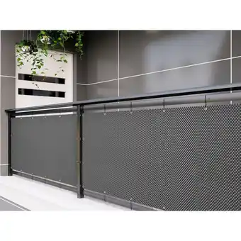 Netto Marken-Discount Polyrattan PVC Sichtschutzmatte 300x100 Balkon Sichtschutz Zaun Windschutz grau Angebot